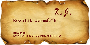 Kozalik Jermák névjegykártya